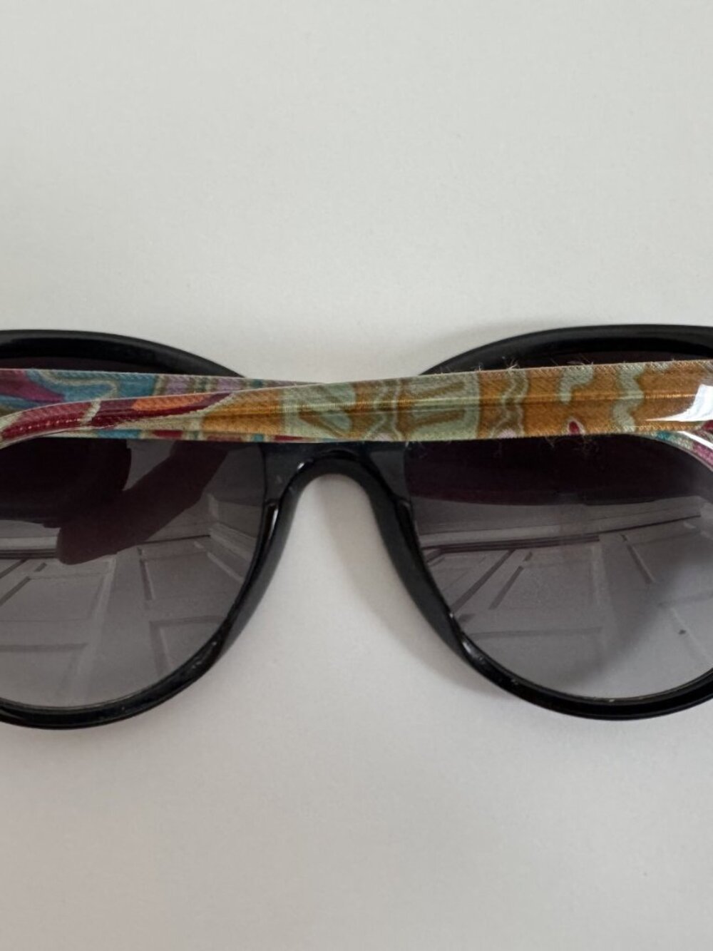 Pineda Covalin Black Sunglasses Printed Arms Swarovski Crystal Accents NEW - Picture 6 of 9
